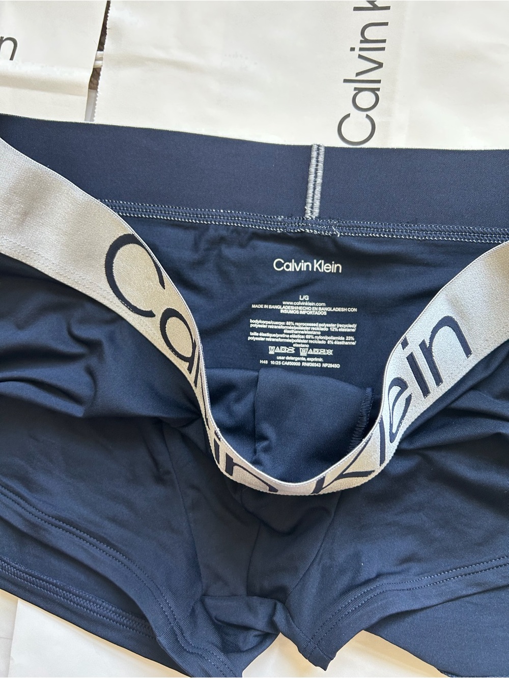 Calvin Klein Men Microfiber Stretch steel low rise trunks dark blue/ navy new - Picture 10 of 16